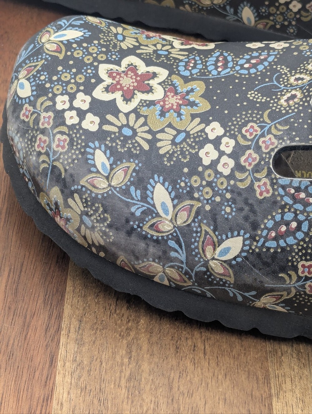 Papillio Birkenstock Floral Clogs EU 36 US 5 5.5 Black Boho Comfort Shoes - Picture 11 of 14